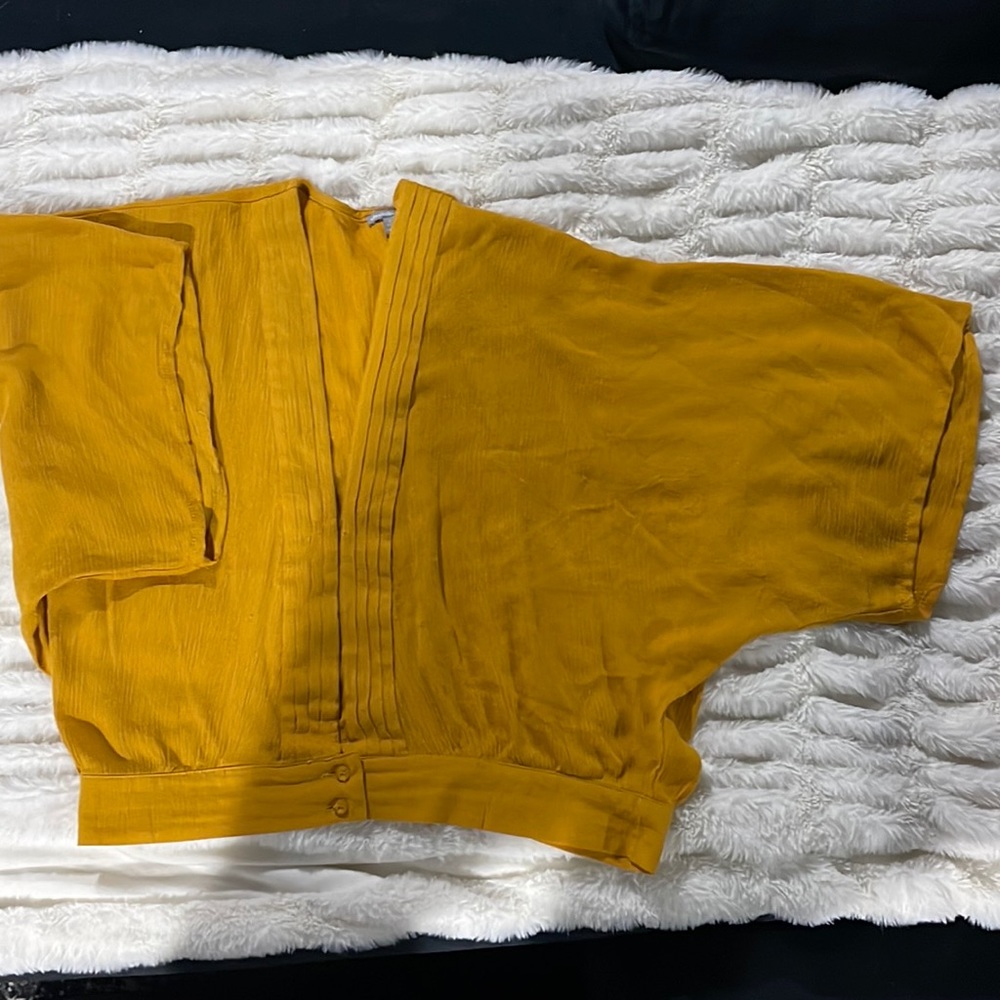 Lightly Used Women’s SEXY Charlotte Russe Shirt Mustard Yellow Small